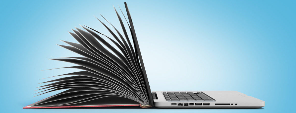 creative E-learning Concept Book and Laptop 3d render
